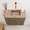 Mondiaz JOYA-DLUX 51.6cm toiletmeubel - ronding links kleur Dusk - Wastafel FAYE positie Rechts Zonder kraangat kleur Arena. SW1425764