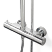 Wiesbaden Caral Ensemble de douche pluie thermostatique en surface chrome SW10555
