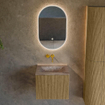 MONDIAZ KURVE-DLUX Meuble de salle de bains 50 cm couleur Dusk avec 1 tiroir et 0 porte. Lavabo GRUNNE central sans trou de robinet Oza. SW1432940