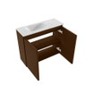 MONDIAZ TURE-DLUX Meuble toilette - 60cm - Rust - EDEN - vasque Opalo - position gauche - sans trou de robinet SW1104524