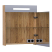 BRAUER Promise Deluxe Armoire de toilette 59x70x15cm éclairage intégré rectangulaire 1 portes pivotantes MFC Old Castle SW371681
