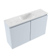 MONDIAZ TURE-DLUX Meuble toilette - 80cm - Clay - EDEN - vasque Opalo - position centrale - 1 trou de robinet SW1104255