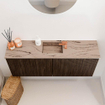 Mondiaz JOYA-DLUX 100cm toiletmeubel - kleur Walnut - Wastafel FAYE positie Midden 1 kraangat kleur Arena. SW1424340