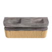 MONDIAZ THOR-DLUX 170cm badmeubel ronding links + rechts kleur Oak met 1 lade en 2 deuren. Vrijhangende wastafel CLOUD Dubbel 2 kraangaten kleur Oza. SW1465658