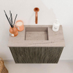 Mondiaz JOYA-DLUX Meuble de toilette 50cm - couleur Shadow - Lavabo FAYE position Milieu Sans trou de robinet couleur Saba SW1425093