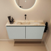 MONDIAZ TURE-DLUX Meuble de toilettes 100 cm Greey. Lavabo EDEN Frappe position milieu. Sans trou de robinet. SW1102818