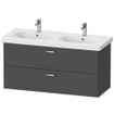 Duravit XBase Meuble sous lavabo 120x45.8x56cm Poignée standard avec softclose panneau de particules Graphite Mat SW444534