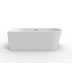 ZEZA Grand Baignoire semi-îlot d'angle - gauche - 180x80x58cm - avec une bonde- acrylique - blanc brillant SW1030592