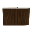 Mondiaz JOYA-DLUX 61.6cm toiletmeubel - ronding rechts kleur Walnut - Wastafel FAYE positie Links Zonder kraangat kleur Meli. SW1424423