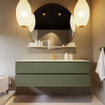 MONDIAZ VICA-DLUX Ensemble meuble de salle de bains - 150cm - meuble bas army - 2 tiroirs - lavabo encastré cloud au milieu - 1 trou de robinet - version haute 60cm - frape SW1088719