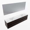 Mondiaz VICA ensemble de meuble de salle de bain - 200cm - meuble sous-vasque marron foncé - 4 tiroirs - lavabo cloud double - 2 trous de robinet - couleur talc - miroir LED - version XL 60cm de haut SW1095682