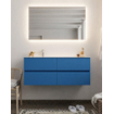 Mondiaz VICA ensemble de meuble de salle de bain - 120cm - meuble sous-vasque jeans - 4 tiroirs - lavabo moon gauche - 1 trou de robinet - miroir LED - version XL 60cm de haut SW1098226