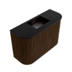 Mondiaz JOYA 63.2cm meuble de salle de bains - arrondi gauche et droite couleur Walnut - Vasque FAYE position Milieu Sans trou de robinet couleur Urban SW1421383