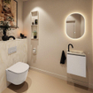 MONDIAZ TURE-DLUX Meuble de toilettes 40 cm Linen. Lavabo EDEN Ostra position droite. Avec 1 trou de robinet. SW1104895