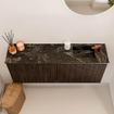 Mondiaz JOYA-DLUX 100cm meuble de toilette - couleur Walnut - Vasque FAYE position Droite 1 trou de robinet couleur Lava. SW1422456