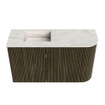 Mondiaz JOYA-DLUX 71.6cm toiletmeubel - ronding rechts kleur Shadow - Wastafel FAYE positie Links Zonder kraangat kleur Ostra. SW1423064