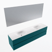 Mondiaz Vica ensemble de meuble de salle de bain - 190cm - meuble sous-vasque smag - 4 tiroirs - lavabo moon double - sans trous de robinet - couleur talc - miroir LED - version XL 60cm de haut SW1091540