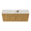 Mondiaz JOYA-DLUX 100cm toiletmeubel - kleur Oak - Wastafel FAYE positie Midden Zonder kraangat kleur Frappe. SW1421893