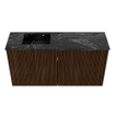 Mondiaz JOYA-DLUX 80cm toiletmeubel - kleur Walnut - Wastafel FAYE positie Links Zonder kraangat kleur Lava. SW1422430