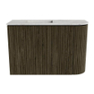 Mondiaz JOYA-DLUX Meuble de salle de bains - 61,6cm - arrondi droit couleur Shadow - Vasque FAYE position Gauche Sans trou de robinet couleur Glace SW1422765