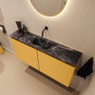 MONDIAZ TURE-DLUX Meuble toilette - 100cm - Ocher - EDEN - vasque Lava - position centrale - sans trou de robinet SW1103922