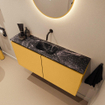 MONDIAZ TURE-DLUX meuble WC 100 cm Ocre. Lavabo EDEN Lava position centrale. Sans trou de robinet. SW1103922