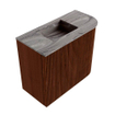 Mondiaz JOYA-DLUX Meuble de toilette 51,6cm - arrondi droit couleur Ruby - Vasque FAYE position gauche sans trou de robinet couleur Sombra SW1425689