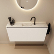 MONDIAZ TURE-DLUX Meuble WC 100 cm Talc. EDEN lavabo Ostra position milieu. Avec 1 trou de robinet. SW1104655