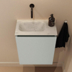 MONDIAZ TURE-DLUX Meuble toilette - 40cm - Greey - EDEN - vasque Opalo - position gauche - sans trou de robinet SW1104363