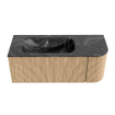 MONDIAZ KURVE-DLUX 115cm Meuble salle de bain avec module 25 D - couleur Oak - 1 tiroir - 1 porte - vasque BIG SMALL gauche - 1 trou de robinet - couleur Lava SW1138129