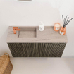 Mondiaz JOYA-DLUX Meuble de toilette 70cm - couleur Shadow - Lavabo FAYE position Gauche 1 trou de robinet couleur Saba. SW1425118