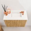 Mondiaz JOYA 50cm meuble de toilette - couleur Oak - Vasque FAYE position Droite 1 trou de robinet couleur Talc SW1421095