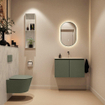 MONDIAZ TURE-DLUX Meuble toilette - 80cm - Army - EDEN - vasque Opalo - position centrale - sans trou de robinet SW1104192