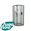 FugaFlow Boutry Quick Fit cabine de douche - quart de rond - 90x90x195cm - verre clair - anti calcaire - noir mat SW999910