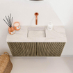 Mondiaz JOYA-DLUX Meuble de salle de bains 70cm - couleur Dusk - Vasque FAYE position Milieu Sans trou de robinet couleur Ostra. SW1423376