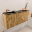 Mondiaz JOYA-DLUX 90cm meuble de salle de bains - couleur Oak - Vasque FAYE position Gauche 1 trou de robinet couleur Lava. SW1422147