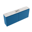 MONDIAZ TURE-DLUX Meuble toilette - 120cm - Jeans - EDEN - vasque Glace - position centrale - sans trou de robinet SW1103312