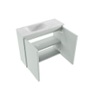 MONDIAZ TURE-DLUX Meuble toilette - 60cm - Greey - EDEN - vasque Opalo - position gauche - 1 trou de robinet SW1104311