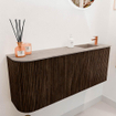 Mondiaz JOYA-DLUX 101.6cm toiletmeubel - ronding links kleur Walnut - Wastafel FAYE positie Rechts 1 kraangat kleur Saba. SW1424671