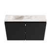 MONDIAZ TURE-DLUX Meuble toilette - 80cm - Urban - EDEN - vasque Frappe - position gauche - sans trou de robinet SW1102627