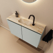 MONDIAZ TURE-DLUX Meuble toilette - 80cm - Greey - EDEN - vasque Frappe - position centrale - 1 trou de robinet SW1102814