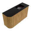 Mondiaz JOYA 71.6cm toiletmeubel - ronding links kleur Oak - Wastafel FAYE positie Rechts Zonder kraangat kleur Urban. SW1421254