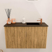 Mondiaz JOYA 70cm toiletmeubel - kleur Oak - Wastafel FAYE positie Rechts 1 kraangat kleur Urban. SW1421183