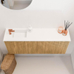 Mondiaz JOYA 100cm toiletmeubel - kleur Oak - Wastafel FAYE positie Links 1 kraangat kleur Talc. SW1421118