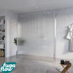 FugaFlow Eccelente Vetro Douche à l'italienne libre - 180x200cm - Clair strié - anti-calcaire - verre de sécurité 8mm - 2 parois latérales 40cm - avec bras muraux et profils d'angle - Chrome - SW1125766