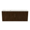 Mondiaz JOYA-DLUX 100cm toiletmeubel - kleur Walnut - Wastafel FAYE positie Links 1 kraangat kleur Ostra. SW1422644