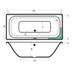 Xenz Cuba Duobad - 180x80x51 - afvoer Midden - acryl - wit mat SW103057