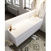 Mondiaz VICA ensemble de meuble de salle de bain - 150cm - meuble sous-vasque cale - 2 tiroirs - lavabo moon droite - 1 trou de robinet - version XL 60cm haut SW1091125