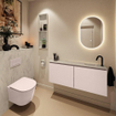 MONDIAZ TURE-DLUX Meuble toilette - 120cm - Rosee - EDEN - vasque Opalo - position droite - 1 trou de robinet SW1104544