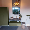 Mondiaz ALAN-DLUX Ensemble de meuble - 100cm - meuble Army mat - 1 tiroir - Lavabo Cloud Lava suspendu - vasque Droite - 1 trou de robinet SW808425